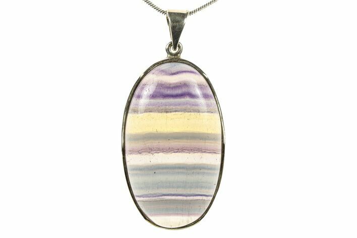Banded Fluorite Pendant (Necklace) - Sterling Silver #279647
